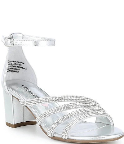 Steve Madden Girls' J-Haze Embellished Strappy Ankle Wrap Dress Sandals (Youth)