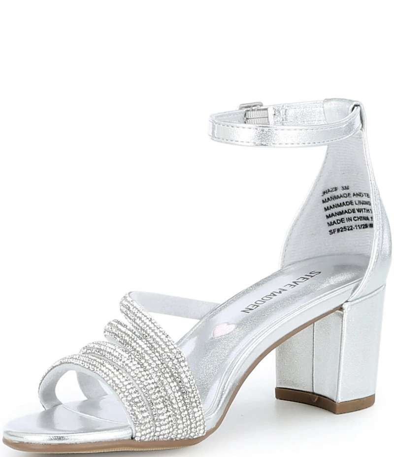 Steve Madden Girls' J-Haze Embellished Strappy Ankle Wrap Dress Sandals (Youth)