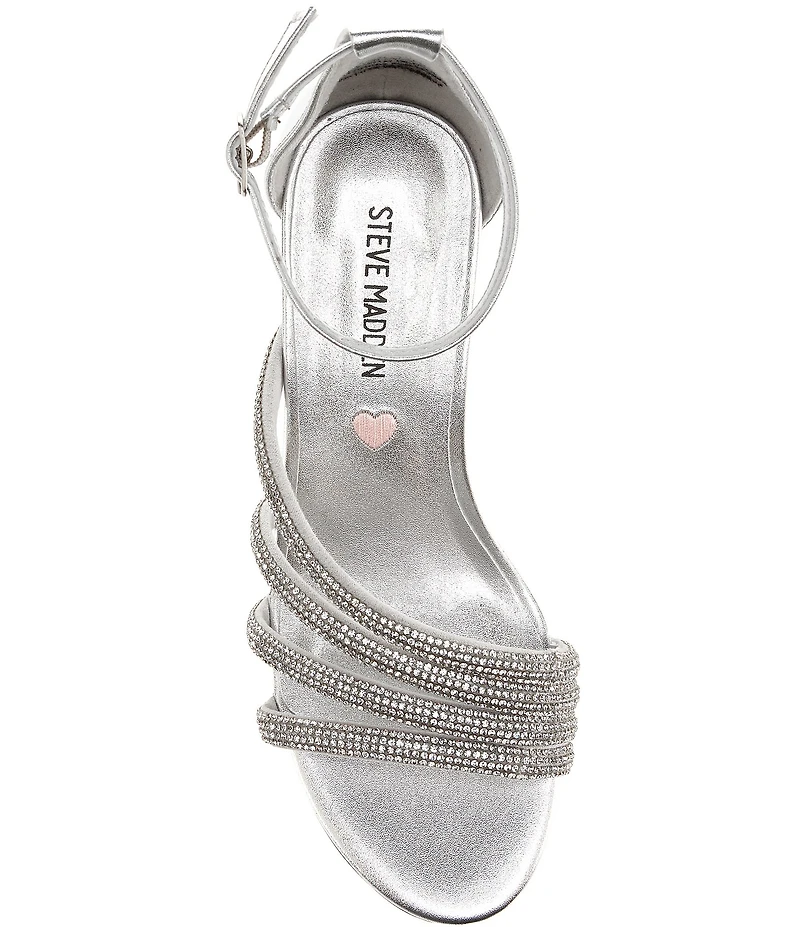 Steve Madden Girls' J-Haze Embellished Strappy Ankle Wrap Dress Sandals (Youth)