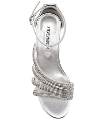 Steve Madden Girls' J-Haze Embellished Strappy Ankle Wrap Dress Sandals (Youth)