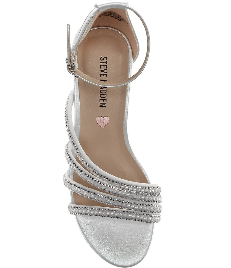 Steve Madden Girls' J-Haze Embellished Strappy Ankle Wrap Dress Sandals (Youth)