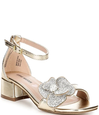 Steve Madden Girls' J-Kindra Floral Ornament Dress Sandals (Youth)
