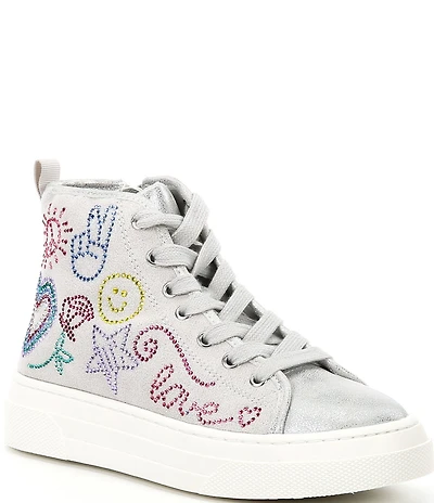 Steve Madden Girls' J-Leahh Beaded Hi-Top Sneakers (Youth)
