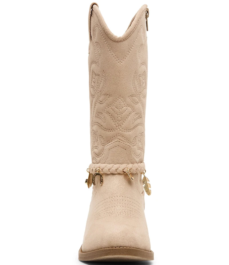 Steve Madden Girls' J-Leana Soft Western Braided Charm Hardware Boots (Youth)