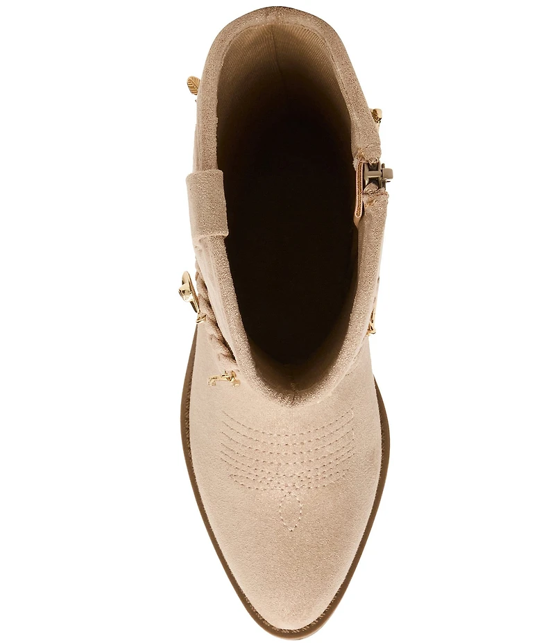 Steve Madden Girls' J-Leana Soft Western Braided Charm Hardware Boots (Youth)