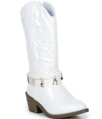 Steve Madden Girls' J-Leana Western Braided Charm Hardware Boots (Youth)