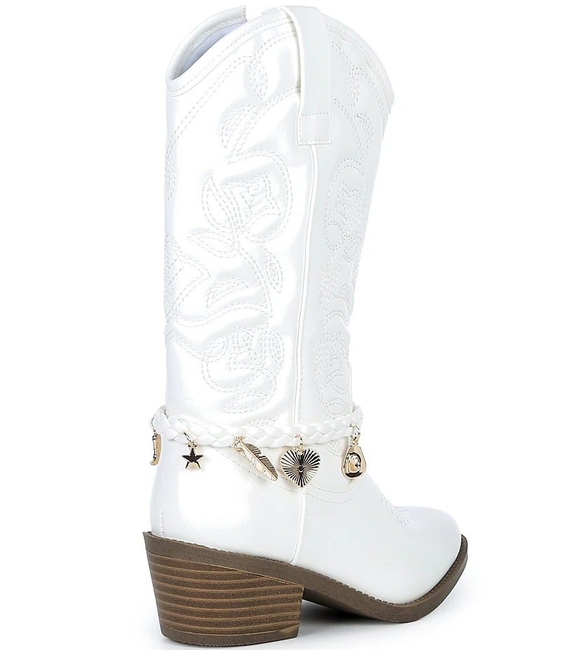 Steve Madden Girls' J-Leana Western Braided Charm Hardware Boots (Youth)