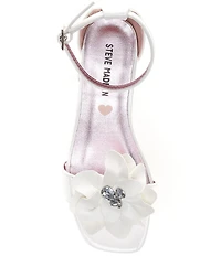 Steve Madden Girls' J-Lessa Patent Leather Embellished Flower Dress Sandals (Youth)