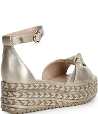 Steve Madden Girls' J-Lucille Metallic Bow Embellished Espadrille Wedge Sandals (Youth)