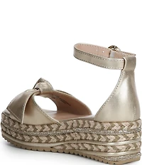 Steve Madden Girls' J-Lucille Metallic Bow Embellished Espadrille Wedge Sandals (Youth)