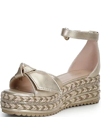 Steve Madden Girls' J-Lucille Metallic Bow Embellished Espadrille Wedge Sandals (Youth)