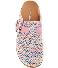 Steve Madden Girls' J-Mazie Floral Buckle Woven Clogs (Youth)