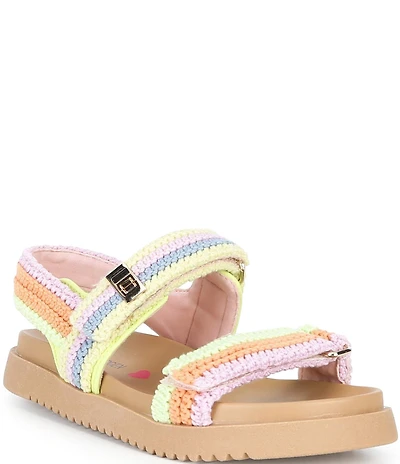 Steve Madden Girls' J-Mona Knit Crochet Hook-and-Loop Sandals (Youth)