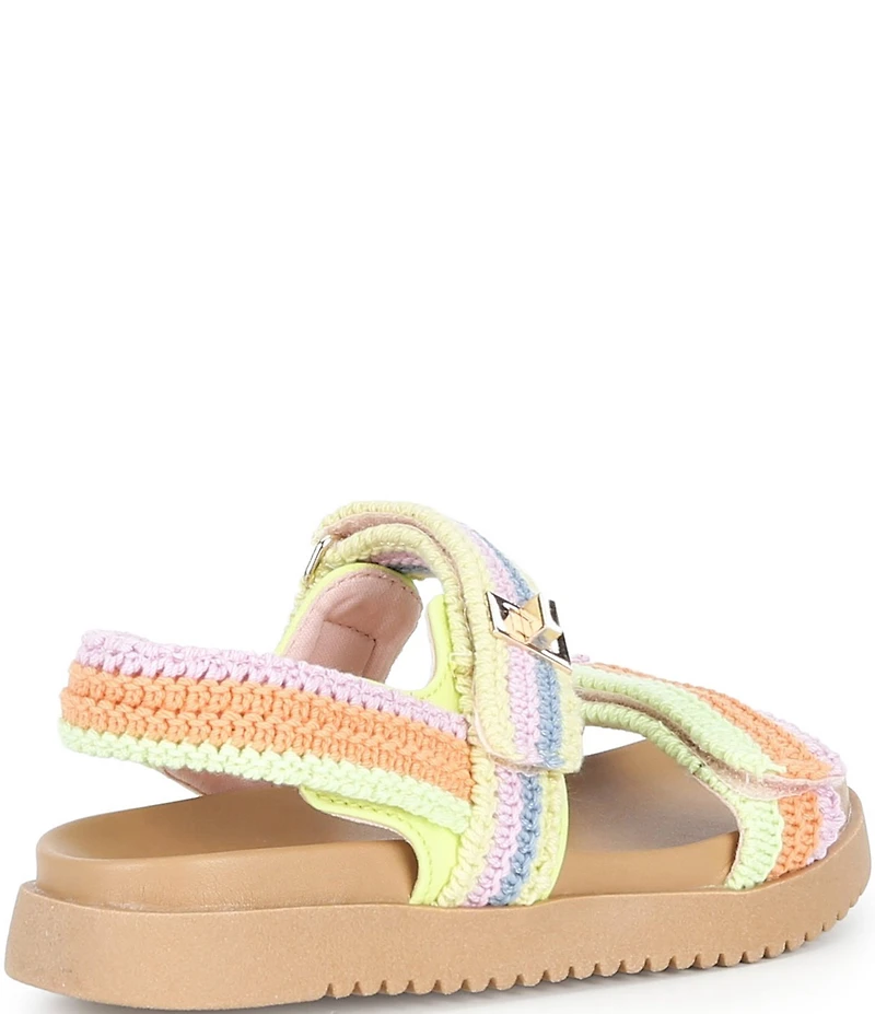 Steve Madden Girls' J-Mona Knit Crochet Hook-and-Loop Sandals (Youth)