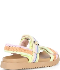 Steve Madden Girls' J-Mona Knit Crochet Hook-and-Loop Sandals (Youth)