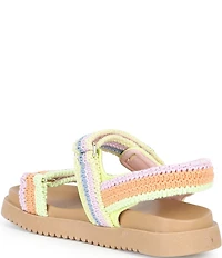Steve Madden Girls' J-Mona Knit Crochet Hook-and-Loop Sandals (Youth)