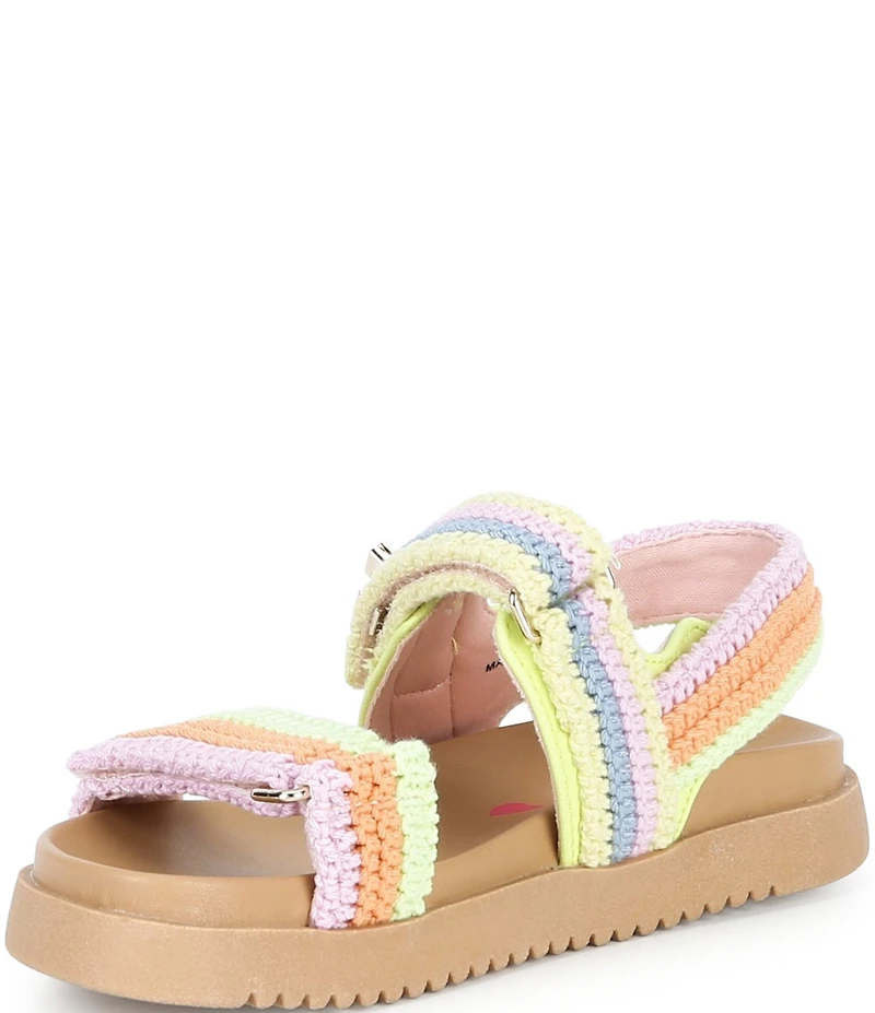 Steve Madden Girls' J-Mona Knit Crochet Hook-and-Loop Sandals (Youth)