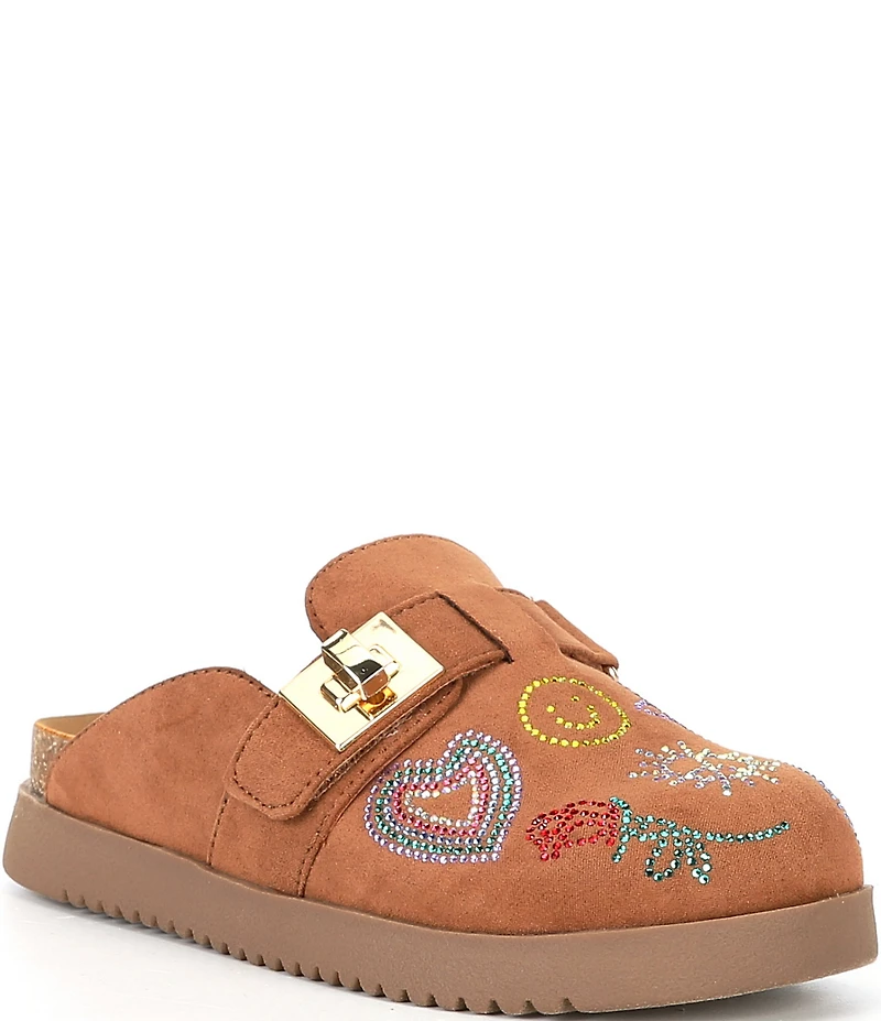 Steve Madden Girls' J-Moneyy Rhinestone Embellished Turnlock Hardware Clogs (Youth)