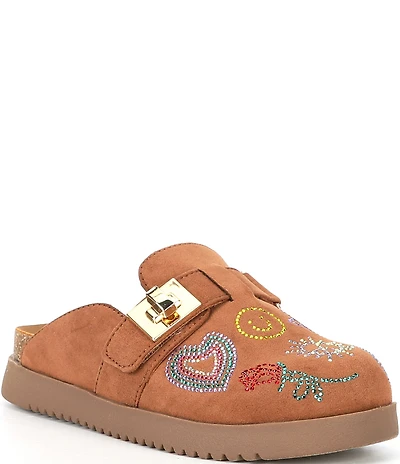 Steve Madden Girls' J-Moneyy Rhinestone Embellished Turnlock Hardware Clogs (Youth)