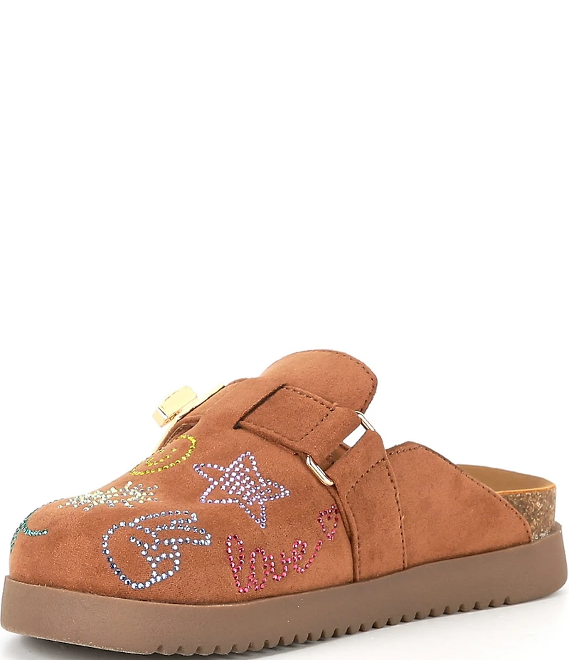 Steve Madden Girls' J-Moneyy Rhinestone Embellished Turnlock Hardware Clogs (Youth)