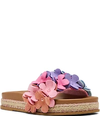 Steve Madden Girls' J-Pompey Ombre Floral Applique Slide Sandals (Youth)