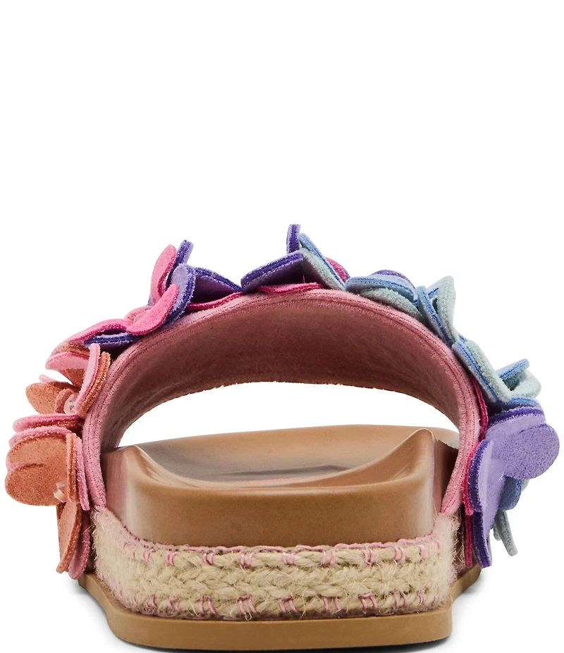 Steve Madden Girls' J-Pompey Ombre Floral Applique Slide Sandals (Youth)