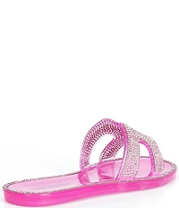Steve Madden Girls' J-Pop Rhinestone Embellished Jelly Slide Sandals (Youth)