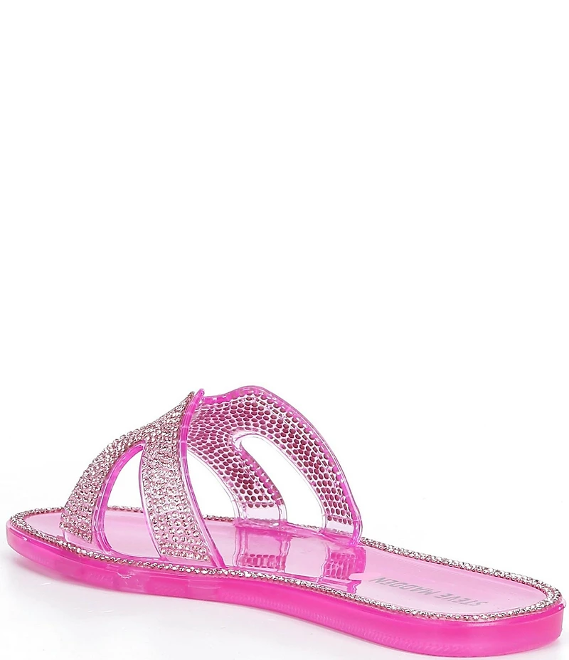 Steve Madden Girls' J-Pop Rhinestone Embellished Jelly Slide Sandals (Youth)