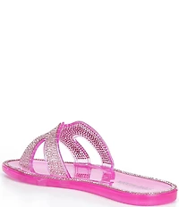 Steve Madden Girls' J-Pop Rhinestone Embellished Jelly Slide Sandals (Youth)