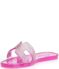 Steve Madden Girls' J-Pop Rhinestone Embellished Jelly Slide Sandals (Youth)