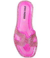 Steve Madden Girls' J-Pop Rhinestone Embellished Jelly Slide Sandals (Youth)
