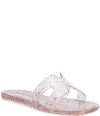 Steve Madden Girls' J-Pop Glitter Detail Jelly Slide Sandals (Youth)