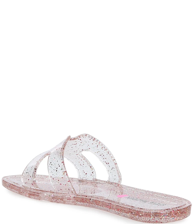 Steve Madden Girls' J-Pop Glitter Detail Jelly Slide Sandals (Youth)