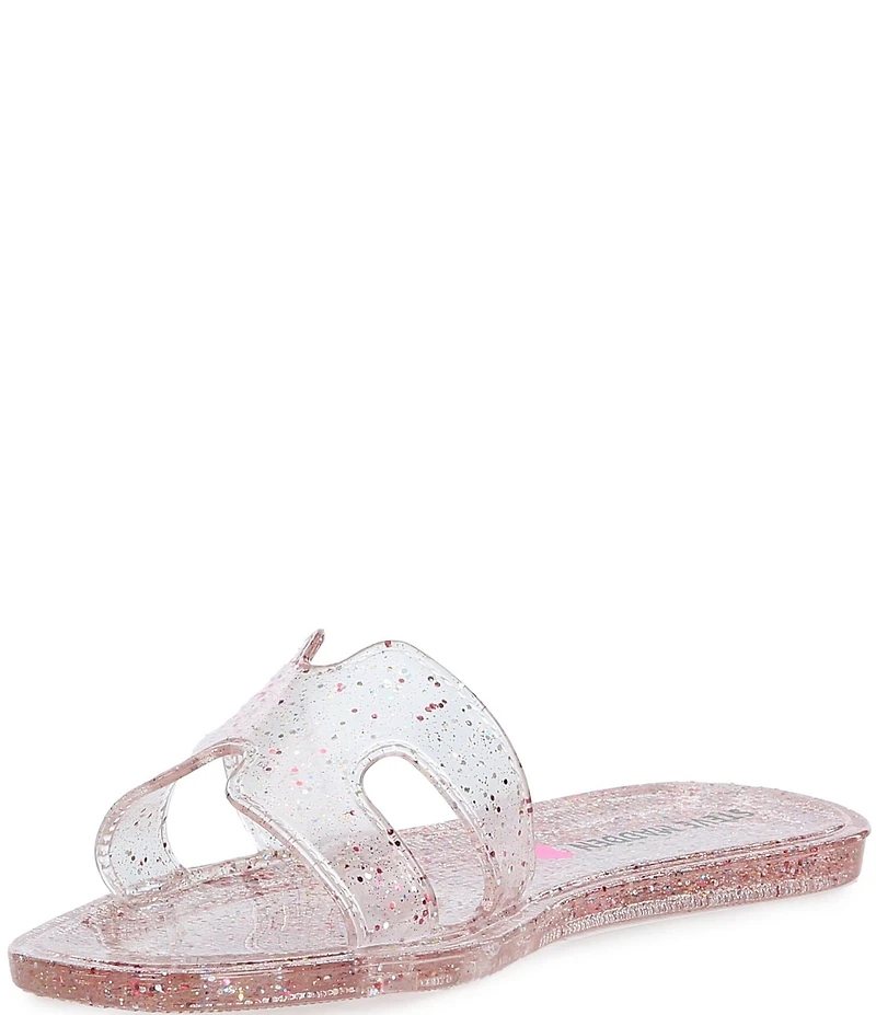 Steve Madden Girls' J-Pop Glitter Detail Jelly Slide Sandals (Youth)