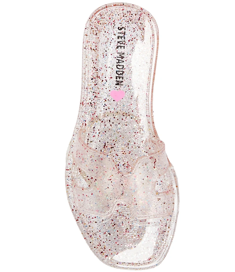 Steve Madden Girls' J-Pop Glitter Detail Jelly Slide Sandals (Youth)