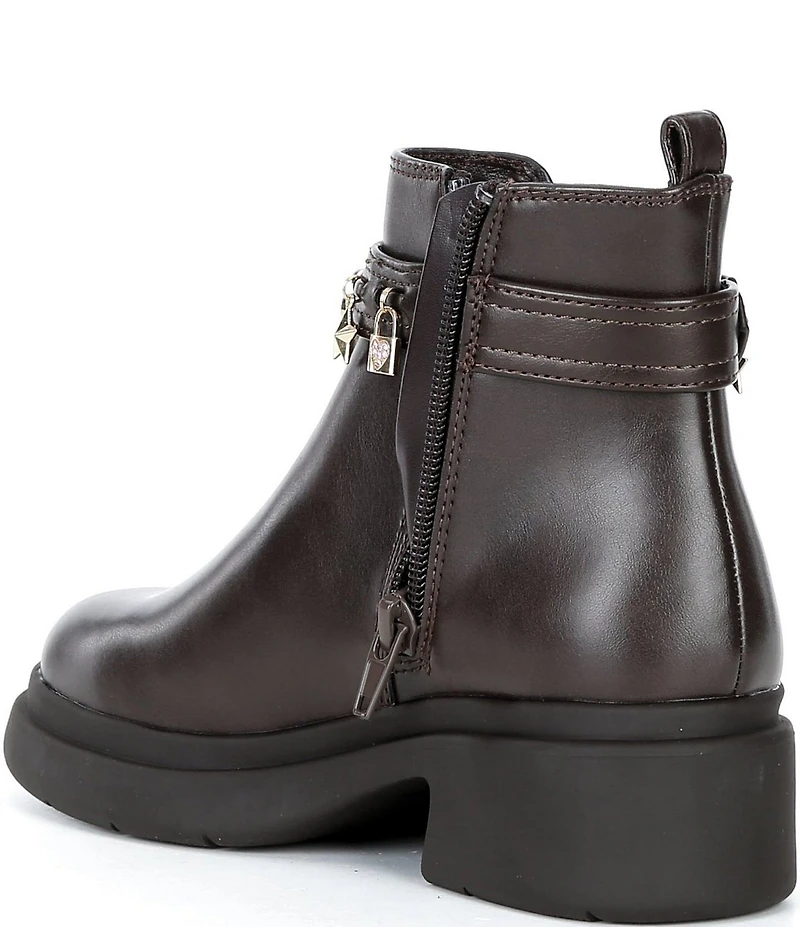 Steve Madden Girls' J-Ramira Charm Hardware Moto Booties (Youth)
