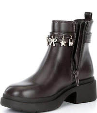 Steve Madden Girls' J-Ramira Charm Hardware Moto Booties (Youth)