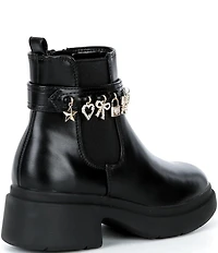 Steve Madden Girls' J-Ramira Charm Hardware Moto Booties (Youth)