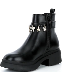 Steve Madden Girls' J-Ramira Charm Hardware Moto Booties (Youth)