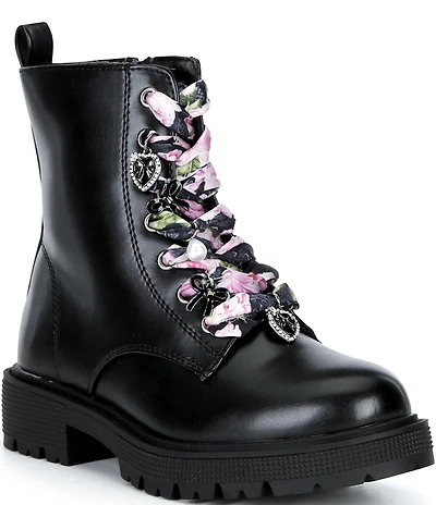 Steve Madden Girls' J-Rolly Charm Laces Combat Boots (Youth)
