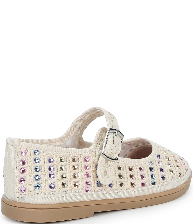 Steve Madden Girls' J-Roree Multi Rhinestone Raffia Mary Janes (Youth)