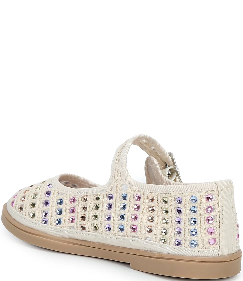 Steve Madden Girls' J-Roree Multi Rhinestone Raffia Mary Janes (Youth)