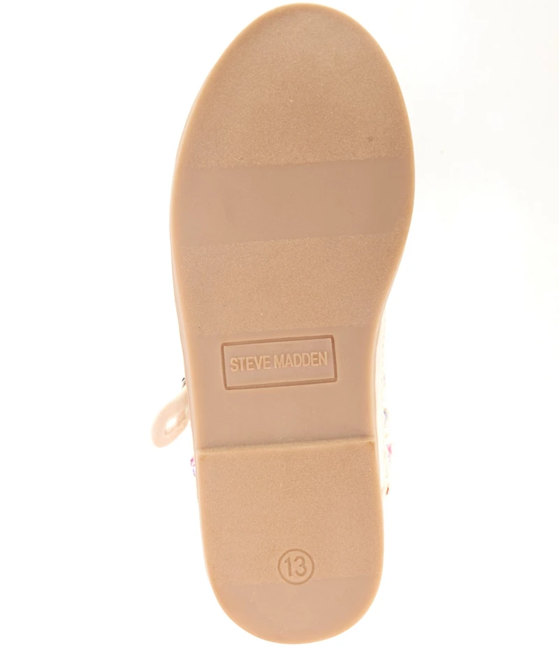 Steve Madden Girls' J-Roree Multi Rhinestone Raffia Mary Janes (Youth)