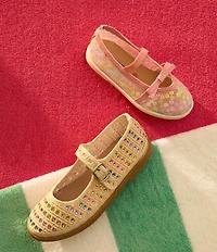 Steve Madden Girls' J-Roree Multi Rhinestone Raffia Mary Janes (Youth)