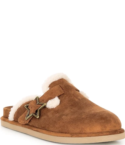 Steve Madden Girls' J-Shilo Star Buckle Hardware Fur-Lined Clogs (Youth)