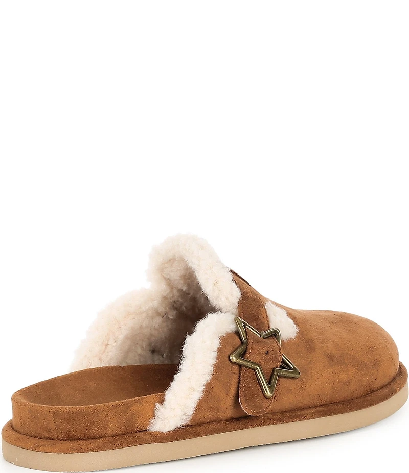 Steve Madden Girls' J-Shilo Star Buckle Hardware Fur-Lined Clogs (Youth)