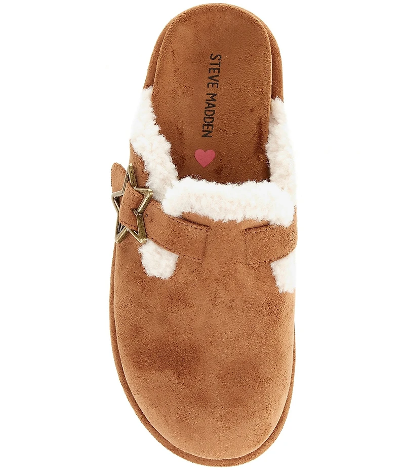 Steve Madden Girls' J-Shilo Star Buckle Hardware Fur-Lined Clogs (Youth)