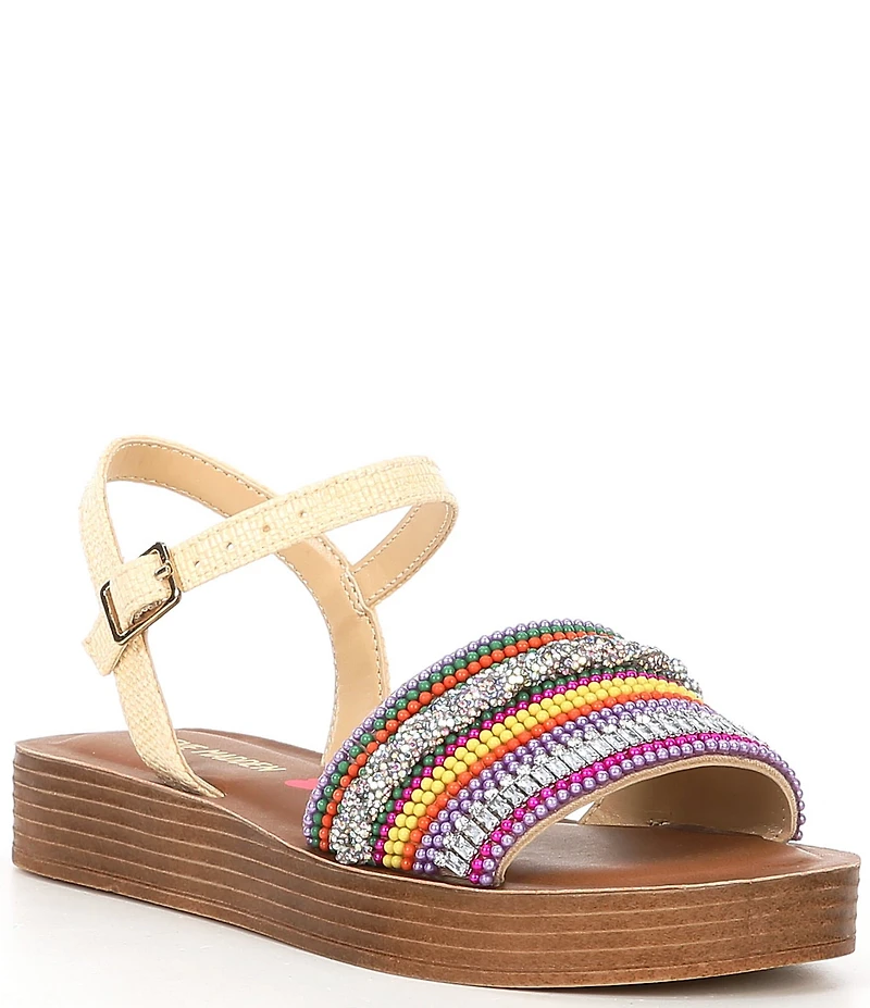 Steve Madden Girls' J-Trim Woven Detail Sandals (Youth)