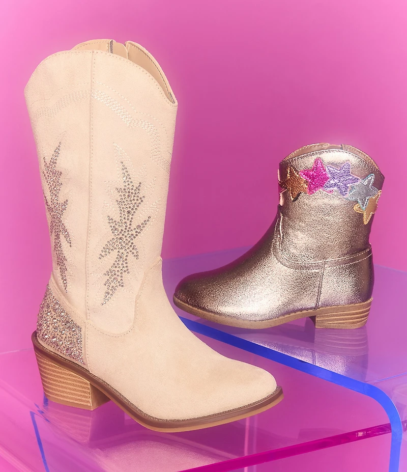 Steve Madden Girls' J-Yeehah Soft Rhinestone Western Boots (Youth)