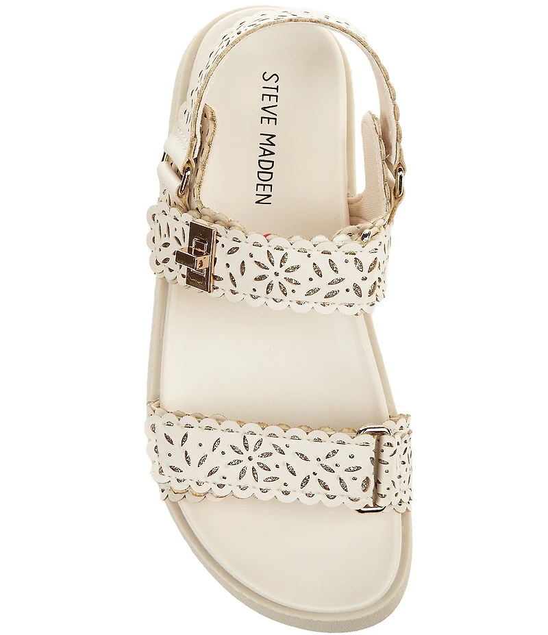Steve Madden Girls' J-Mona Floral Perforated Sandals (Youth)